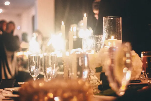 Candlelit reception detail